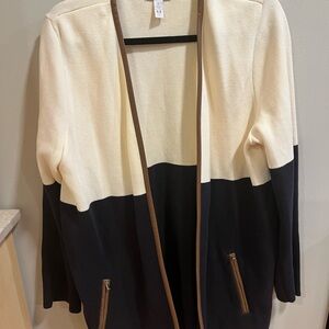 Charter Club Cream and Brown Cardigan